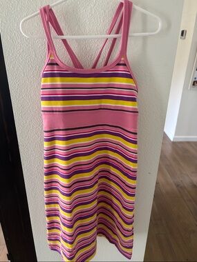 Gracie by Soybu Pink Multi-Stripe Girls Casual Tank Dress
